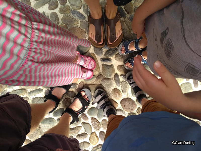 Family Feet on Italian mosaic